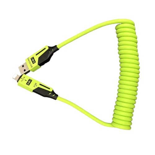 Verilux® 4 in1 Type C Cable with Spring, PD60W C Type Cable Fast Charging, 480Mbps Data Transfer