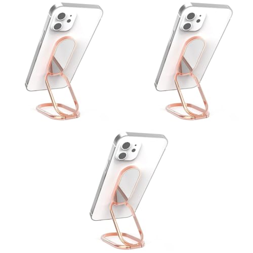 ZORBES® Desktop Phone Stand 360° Rotatable Mobile Ring Holder Foldable Strong Adhesive Grip Pocket-Friendly Zinc Alloy for Hand Table Car Mount 3 PCS
