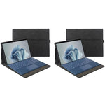 ZORBES® Laptop Case for Surface Pro 9 10 11 13 inch Anti-Scratch Protective Fashion Solid Color TPU with Pen Holder Not Include Keyboard or Stylus Black 2 PCS