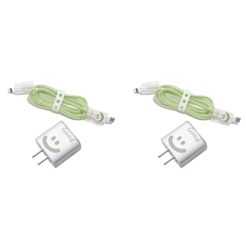 Verilux® Charger Protector Set of 8PCS Cover Cable Coil Sleeve Connector Cartoon Case Compatible with 20W 30W iPhone