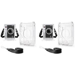 ZORBES® Clear Case for Fujifilm Instax Mini Evo PC Protective Polaroid Fuji Camera Fashion Transparent with Attachable Loop 2PCS