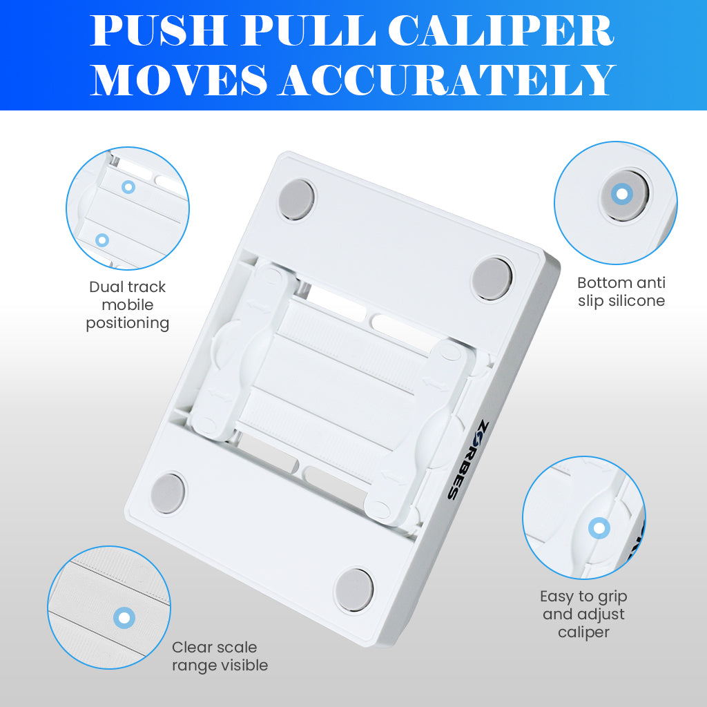 ZORBES® Desk Laptop Stand 3-16'' Mobile Device Organizer Rack Adjustable Spacing Phone/Tablet/Laptop StandAnti Slip Base Design Rugged ABS Desk Mobile Device Organzier for Home, Kitchen, Office