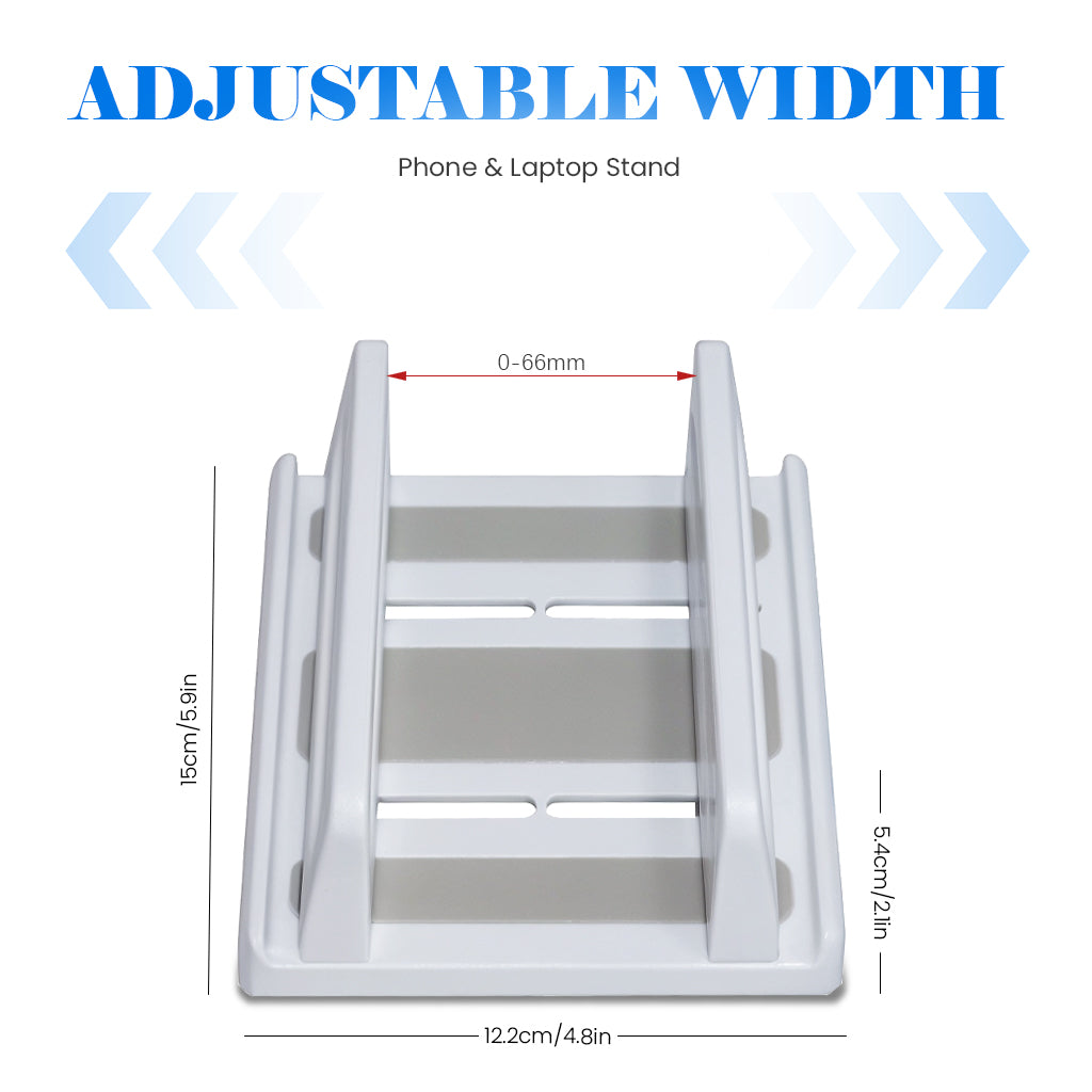 ZORBES® Desk Laptop Stand 3-16'' Mobile Device Organizer Rack Adjustable Spacing Phone/Tablet/Laptop StandAnti Slip Base Design Rugged ABS Desk Mobile Device Organzier for Home, Kitchen, Office