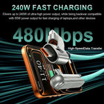Verilux 240W PD L-Shape Fast Charging Cable with Built-in Stand