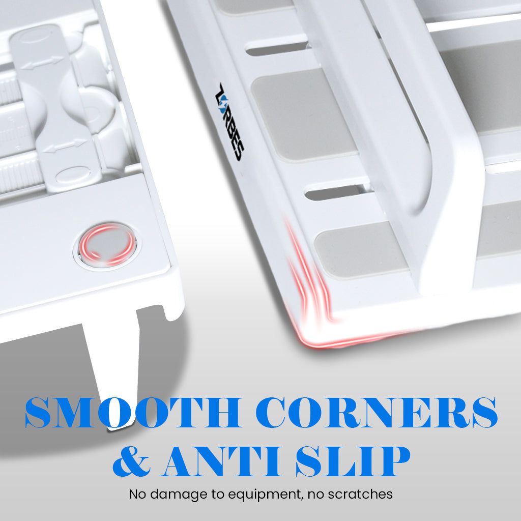 ZORBES® Desk Laptop Stand 3-16'' Mobile Device Organizer Rack Adjustable Spacing Phone/Tablet/Laptop StandAnti Slip Base Design Rugged ABS Desk Mobile Device Organzier for Home, Kitchen, Office