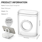 Verilux® Travel Cable Organizer Storage Box with Folding Phone Stand Multi Cable Storage Organizer for Charging Cable, USB Cable, Data Cable, Charger Adapter, Earbuds, 7.8x4.9x9.3cm