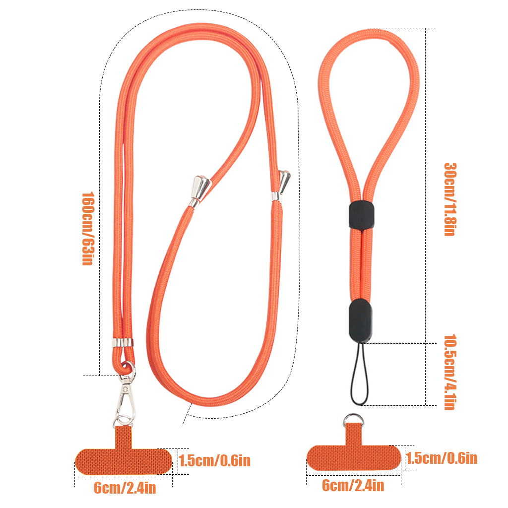 ZORBES® Phone Neck Strap and Wrist Strap Adjustable Nylon Phone Sling Strap with Attachment Insert Quick Release Phone Strap Phone Shoulder Strap Universal Phone Strap Lanyard, Orange