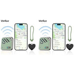 Verilux® Air for iOS Item Finder with Loop Hole Smart Bluetooth Tracker Compatible with Find My App Key GPS Tracking Device for Kids Safety Magnetic Green 2PCS