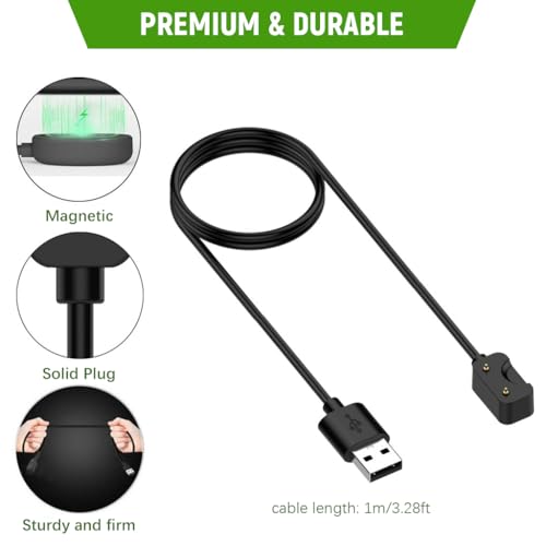 ZORBES® USB Charger for Samsung Galaxy Fit 3 1.6 Inch Display Replacement 3.3ft Charging Cable Dual Pin Magnetic for Fit3 2PCS