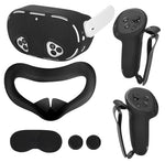ZORBES® 5-in-1 Silicone Accessories for Meta Quest 3S, Protective Case Set for Quest 3S, VR Skin Cover Case, Silicone Face Pad, Lens Cover, Controller Grip Cover with Adjustable Fastening Strap