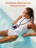 ZORBES® IPX8 Waterproof Mobile Pouch for 7.5'' Phones 30M Underwater Dry Bag with PVC Touchscreen, Secure Lock Seal, Detachable Sling Strap for Swimming, Snorkeling, Beach & Water Sports