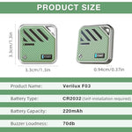 Verilux® Air for iOS Item Finder with Loop Hole Smart Bluetooth Tracker Compatible with Find My App Key GPS Tracking Device for Kids Safety Magnetic Green 2PCS