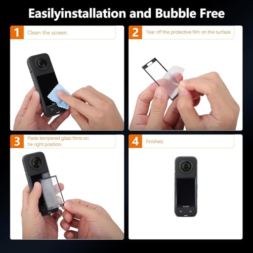 ZORBES® 6PCS Screen Protector for Insta360 X5 Tempered Glass LCD Display Film Protective Cover Ultra HD 9H Hardness Scratch Resistant