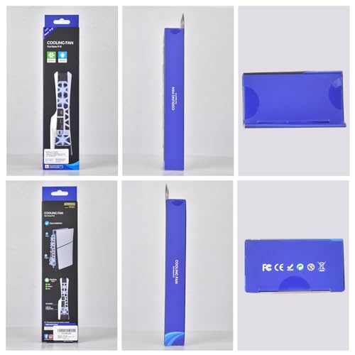 ZORBES® LED Fan for PS5 Slim Console, Quiet Cooler with Memory Function, Accessory with 3 Fans & USB 3.0 Port Compatible with Playstation5 Slim Digital & Discs Edition