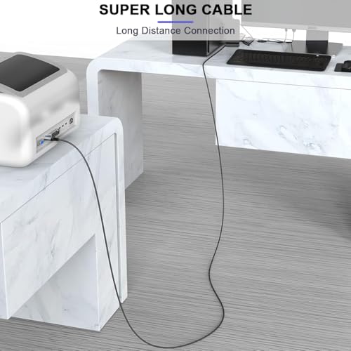 Verilux® 2 in 1 USB Printer Cable, 6.6FT/2M Dual USB A Male to USB B 2.0 Scanner Cable, 480 Mbps Data Transfer Computers for Gold Plated Printer Cable for HP, Canon, Dell, Epson, Lexmark