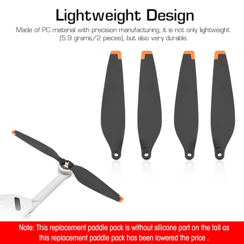 Verilux® Mini 3 Pro Propeller, 24PCS Propeller Blades Replacement for DJI Mini 3 Pro, Ultral Lightweight Silent Flight Propeller Set with Screwdriver 12 Screws, Low Replacement Drone Wings