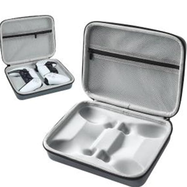 ZORBES® Carry Case for PS5/PS4 Game Controller EVA Hard Shell Controller Holder Dual Compartment Waterproof Anti-Scratch Travel Case Storage Case for PS5/PS4 Game Controllers