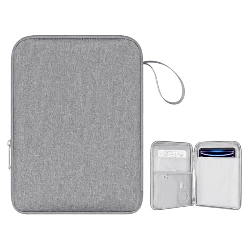 ZORBES® 10.9 inches Tablet Travel Bag for iPad Waterproof Travel Zipper Bag with Utility Mesh Pocket Padded Cushioning Scratchproof Tablet Accessories Universal Tablets Organizer,Grey