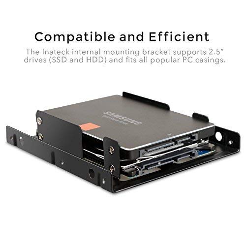 Verilux SSD/HDD Mounting Kit for 2.5 to 3.5 Inch Drives with Dual Bracket Frame and SATA Cables