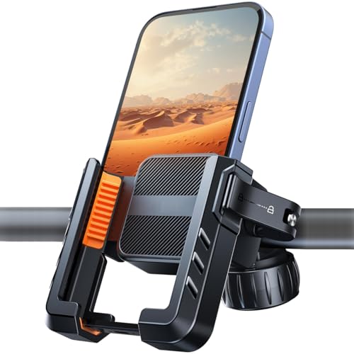 ZORBES® Mobile Holder for Bike 1s Lock System & Camera Friendly Mobile Holder for Scooty Durable Mobile Holder for iPhone 15 Pro Max & All Smartphones Adjustable