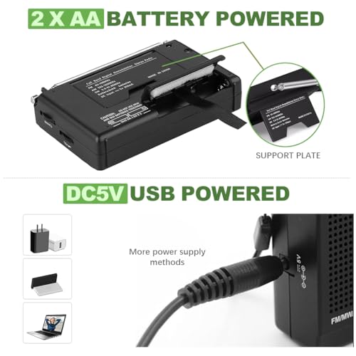 ZORBES® Portable Outdoor Camping FM MW SW Personal Travel Transistor LCD Music Player Battery Operated with Lanyard Battery Not Included 3 PCS