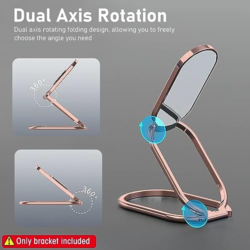 ZORBES® Desktop Phone Stand 360° Rotatable Mobile Ring Holder Foldable Strong Adhesive Grip Pocket-Friendly Zinc Alloy for Hand Table Car Mount 2 PCS