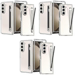 ZORBES® Phone Case for Samsung Galaxy Z Fold 5 Fashion Bi-fold One-Piece PC with HD Transparent 6.3-inch Front Display Cover Integrated S Pen Holder 3PCS