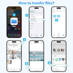 Verilux® Multi Card Reader for iPhone SD Card Reader 4 in 2 USB C Lightning to SD TF Card Flash Drive Reader Support Fast Charging for iOS Devices Portable 3PCS