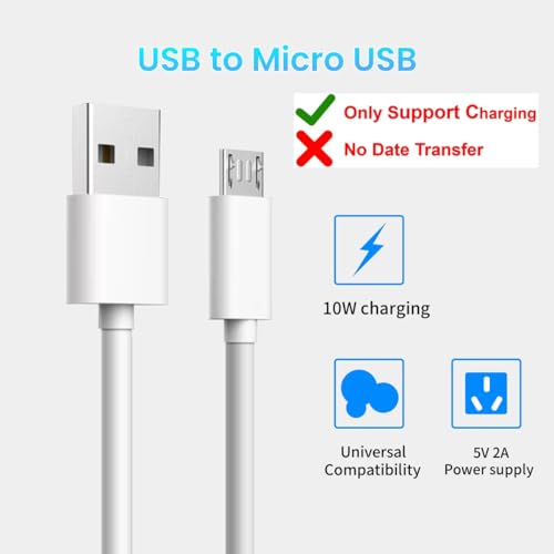 Verilux® 16.4Ft Micro USB Extension Cable A to Charging for Security Camera Compatible with Wyze Cam Pan Xiaomi Home EZVIZ Enabled Devices 3 PCS