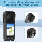 ZORBES® Compatible with Insta 360X5 X4 Silicone Camera Lens Cover Contoured Fit Anti-Scratch Slide-in Dust Dust Cover Action Accessory 2PCS