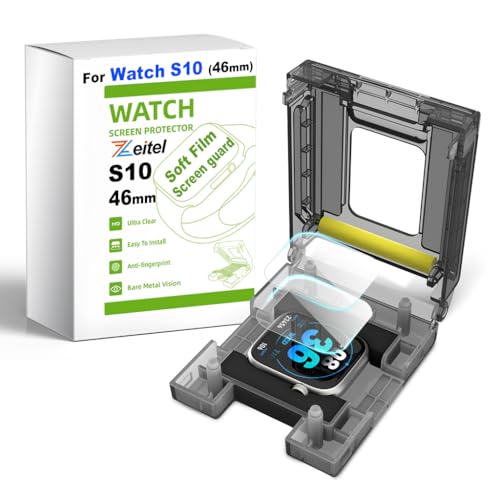 ZORBES® 2 Pack Screen Protector Soft Film for Watch S10 (46mm) Assisted Mounting Kit, HD Clear, 9H Hardness, Scratch Resistant, HD Clear, Scratch Resistant