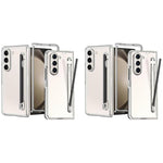 ZORBES® Phone Case for Samsung Galaxy Z Fold 5 Fashion Bi-fold One-Piece PC with HD Transparent 6.3-inch Front Display Cover Integrated S Pen Holder 2PCS