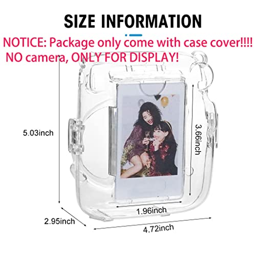 ZORBES® Mini 11 Case Cover, Crystal Protective Camera Case for Fujifilm Mini 11, with Flim Sheet Holder, Easy Install Shell Cover with Shoulder Strap for Intex Camera Mini 11 (case only