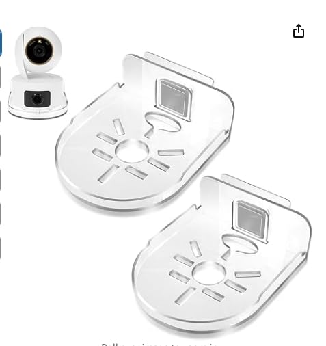 ZORBES® 2Pcs Wall Mount Holder for Baby Monitor, No Drill Baby Camera Wall Mount Brackets, Univesal Wall Mount Brackets Peel-and-Stick Clear Modern Wall Holder for Most Home Security Camera