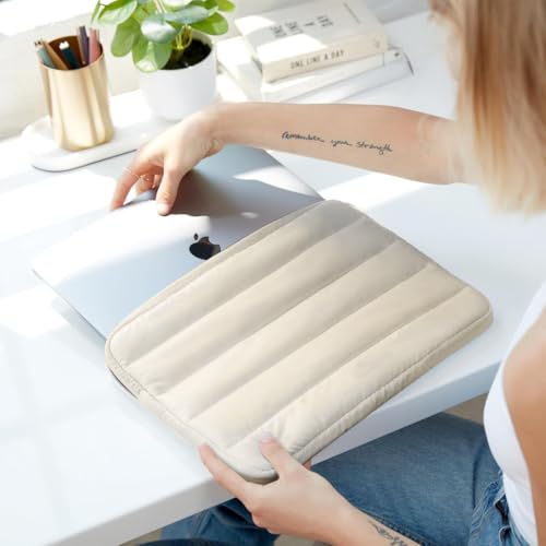 ZORBES® Waterproof Laptop Bag 14.1 Inches Travel Cute Puffy Soft Plush Lining Anti-Scratch Women 3PCS