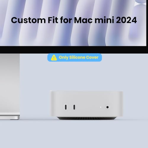 ZORBES® Compatible with Mac mini M4 / M4 Pro 2024, Silicone Skin Cover for Mac mini, Dustproof Scratch-Proof Waterproof Clear Snug Fit Protective Cover Case Cover for Mac mini PC