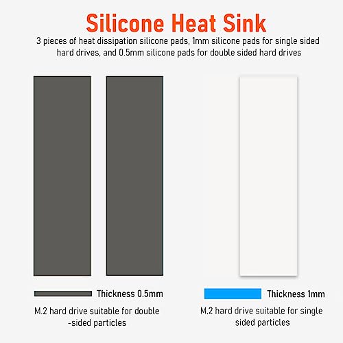 ZORBES® M.2 SSD NVMe Heat Sink 2280 Hard Disk Aluminum with Thermal Pad for PCIe SATA PC Radiator 2 PCS