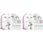 Zeitel® Mini Bluetooth Thermal Portable Label Inkfree for Android and iOS System Black on White with 10 Roll Print Paper Stickers Pink 2 PCS