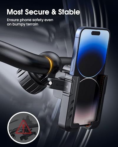 ZORBES® Mobile Holder for Bike 1s Lock System & Camera Friendly Mobile Holder for Scooty Durable Mobile Holder for iPhone 15 Pro Max & All Smartphones Adjustable