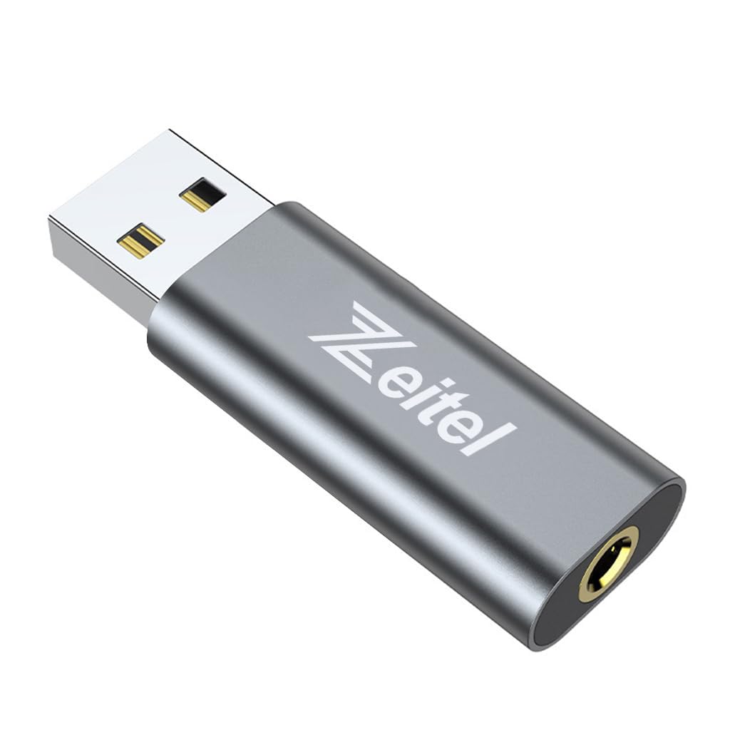 Verilux® USB Sound Card USB to 3.5mm Jack Audio Adapter(V Silver