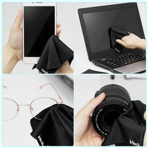 Verilux® 12PCS Microfiber Cleaning Cloths Laptop Glass Lens 5.9 X 7 Inches Kit For Spectacles Glasses Mobile