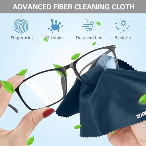 ZORBES® Care Touch Microfiber Cleaning Cloths, 6 Pack - Cleans Glasses, Lenses, Phones, Screens, Other Delicate Surfaces
