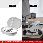 ZORBES® Protective Shell Cover and Anti-Scratch Travel Case Bag for Meta Quest 3, Lens Cover, Tempered Film, Joystick Caps, VR Accessories for Oculus Quest 3