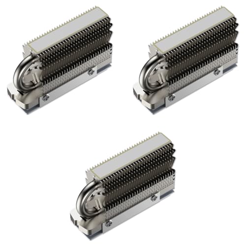 ZORBES® M.2 2280 SSD Heatsink for Hard Disk Aluminum Heat Sink for PC Thermal Silicone Pad Included Contains a Heat Pipe Double-Sided Only for Single Sided Modules 3PCS