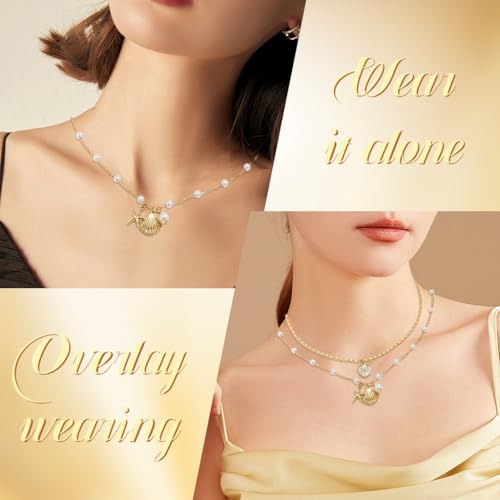 Verilux® Necklaces Layered Pearl Starfish Necklace Chains