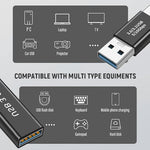 Verilux® USB 3.0 Adapter Kit 3Kinds 5Gbps Data Transfer Female to Male Male Metals Connector Sit for Laptops Hubs Games Console Black 2 PCS