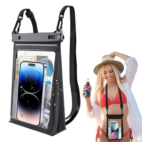 ZORBES® 8.2'' Large Waterproof Phone Bag IPX8 Diving Phone Bag Transparent TPU Screen Touch Phone Holder for Photography Beach Phone Sling Bag Accessories Bag with Removable Shoulder Strap