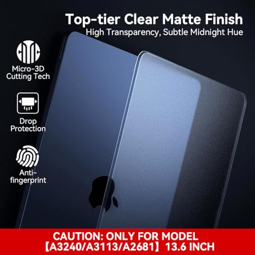 ZORBES® Compatible with MacBook Air 13, 13.6-inch Display, Matte Clear Blue PC Laptop Case, Protective Anti-Scratch Snap-on Laptop Shell Cover, Universal fit for A2681/A3113/A3240