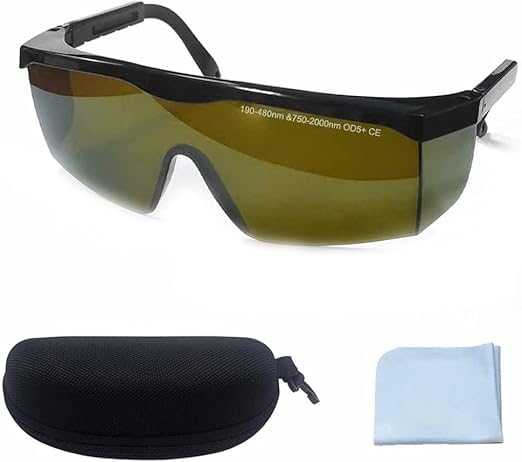 Serplex® Laser Safety Glasses, IPL 190-480nm/ 750-2000nm Laser Goggles IPL Eye Protection Goggles For Beauty Machine, Electric Hair Remover, With Wipe Cloth & Glasses Box, Green