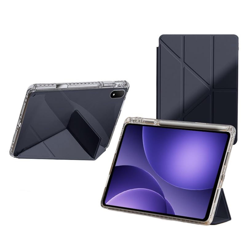 ZORBES® Compatible with OnePlus Pad 3 13.2 inch, Multi Angle Origami Case Slim PU Front Cover for Vertical & Horizontal Viewing, Acrylic Protective Tablet Cover with Pen Holder